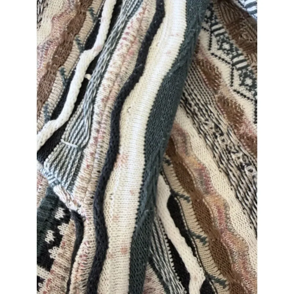 Vintage 90s Florence Tricot Coogi Style 3D Mens Cotton Blend Knit Sweater Large